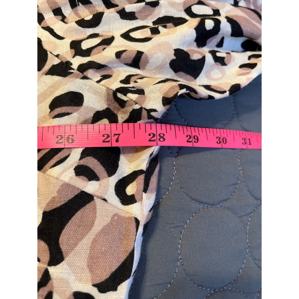 Carole Little Woman 3X Linen Animal Print Button Down Shirt Blouse - Picture 7 of 8